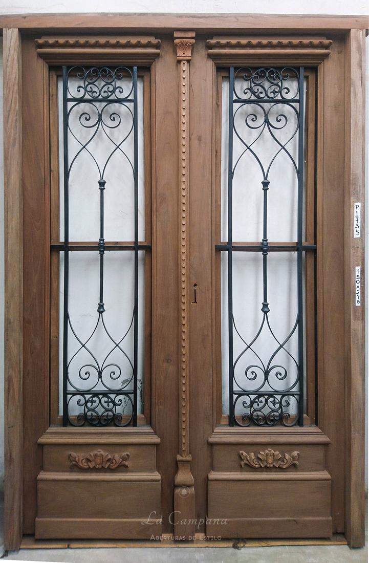 Puerta para frente de casa madera maciza de cedro