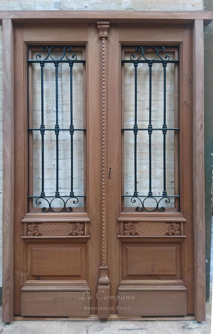 Puerta para frente de casa madera maciza de cedro
