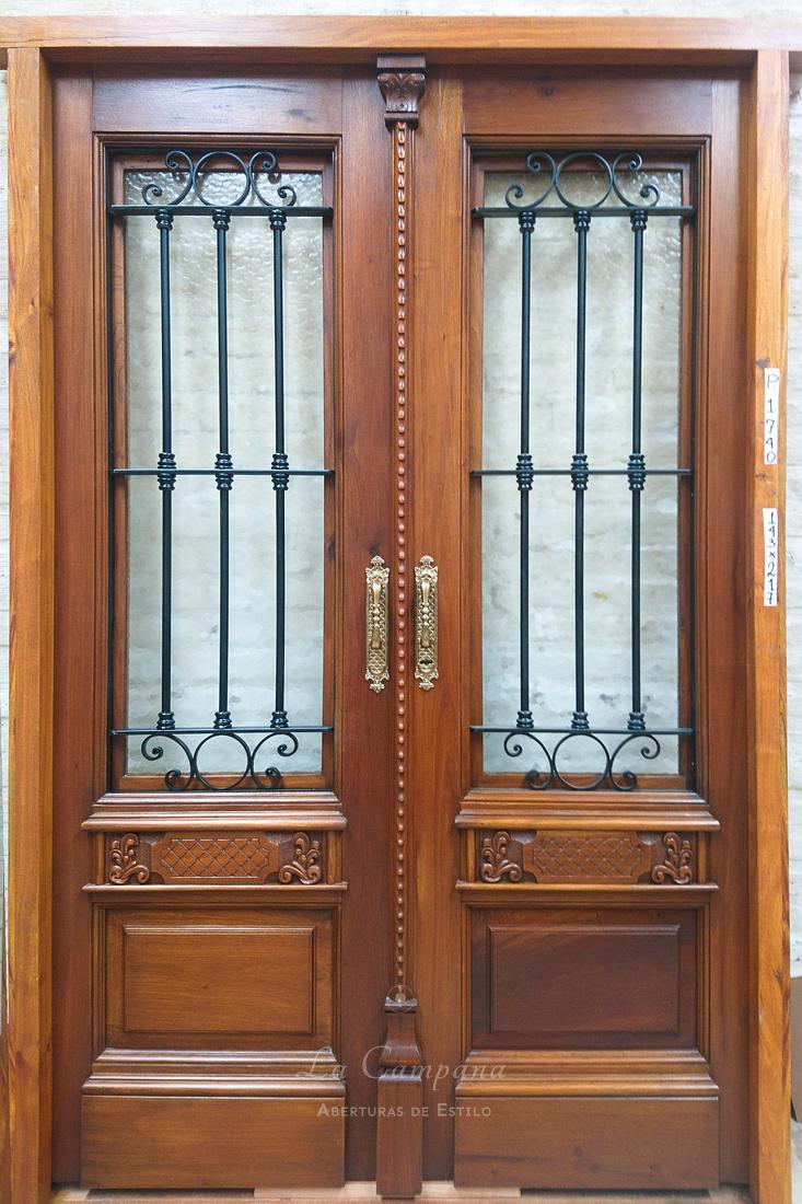 Puerta para frente de casa madera maciza de cedro