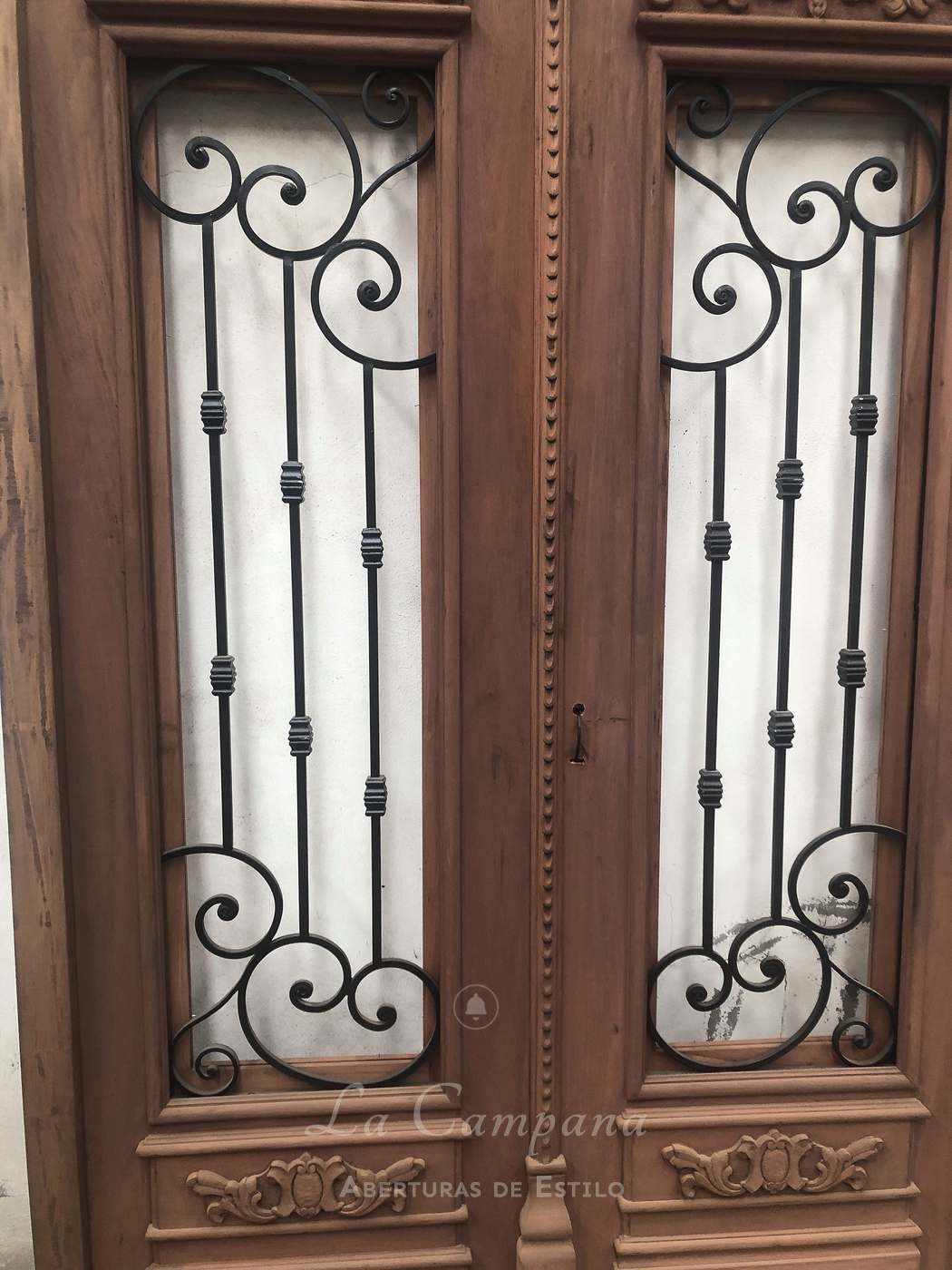 Puerta doble con reja